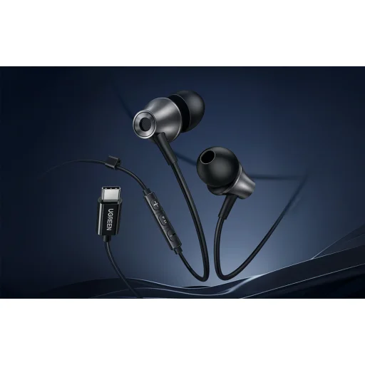 Ugreen EP105 vezetékes fülhallgató, USB-C, 1,2 m (fekete) - 3