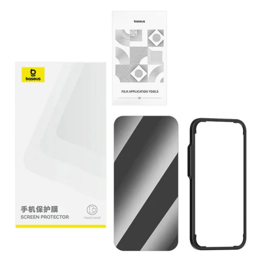 Baseus Superior iPhone 15 privát üvegfólia + tisztítókészlet és EasyStick applikátor üvegfólia - 2