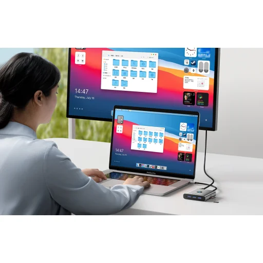 USB Hub 6 az 1-ben HDMI, 2xUSB-A 3.0, USB-C, 100W PD - 4