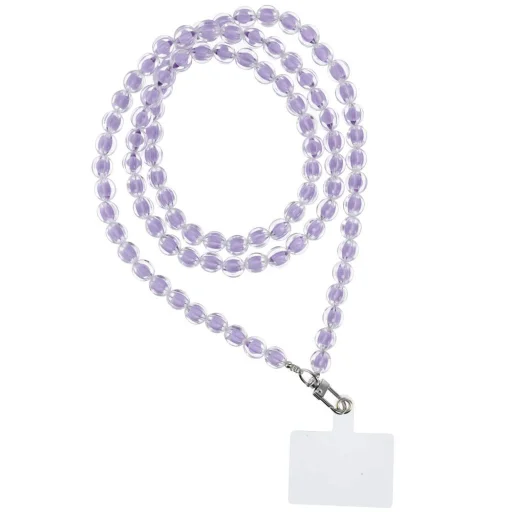 SZÍNES telefon medál / zsinór hossza 120 cm (60 cm a hurkokban) / nyakban hordható - lila - 1