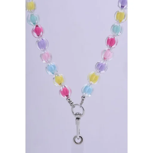 SZÍNES telefontartó medál / zsinór hossza 120 cm (60 cm hurokban) / nyakra - többszínű - 5