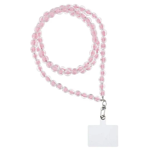 SZÍNES függő mobiltelefonhoz / zsinór hossza 120cm (60cm a hurokban) / nyakba - halvány rózsaszín - 1