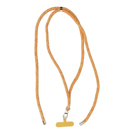 SWING (8mm) függő telefonhoz állítható hosszúságú zsinórral / zsinórhossz 165cm (max. 82,5cm a hurokban) / vállon vagy nyakon - narancs-fehér - 5