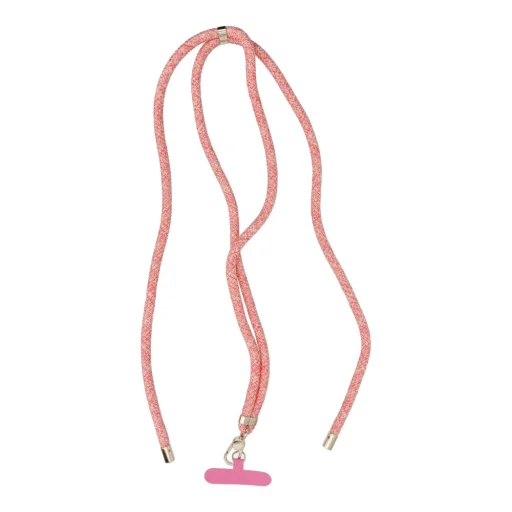 SWING (8mm) függő mobiltelefonhoz állítható hosszúsággal / zsinór hossza 165cm (max 82.5cm hurkolva) / vállon vagy nyakon - rózsaszín-fehér - 3