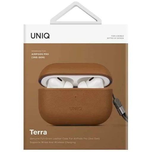 Uniq Terra valódi bőrtok AirPods Pro 2-höz - barna - 6