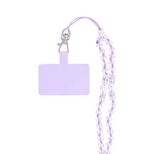 CRYSTAL DIAMOND medál telefonhoz / zsinór hossza 74 cm (37 cm a hurokban) / nyakba - lila - 5