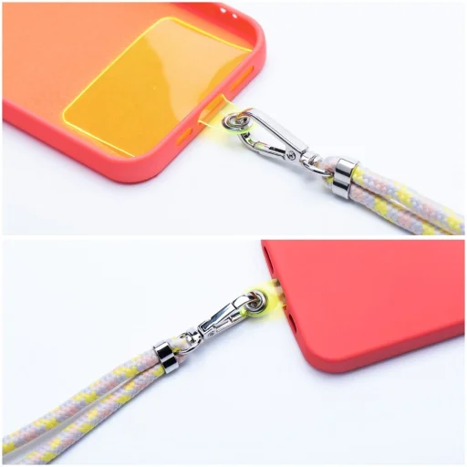 SWING (6mm) medál telefonhoz állítható hosszúsággal / zsinór hossza 165 cm (max 82,5 cm a hurokban) / vállra vagy nyakra - szürke-sárga - 2