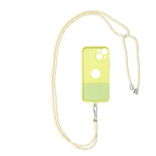 SWING (6mm) medál telefonhoz állítható hosszúsággal / zsinór hossza 165 cm (max 82,5 cm a hurokban) / vállra vagy nyakra - szürke-sárga - 6