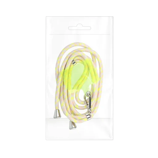 SWING (6mm) medál telefonhoz állítható hosszúsággal / zsinór hossza 165 cm (max 82,5 cm a hurokban) / vállra vagy nyakra - szürke-sárga - 3