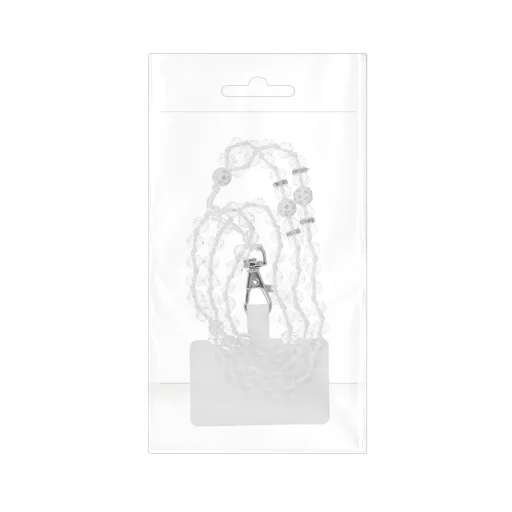 CRYSTAL DIAMOND medál a telefonhoz / zsinór hossza 74 cm (hurokban 37 cm) / nyakba akasztható - fehér, - 9