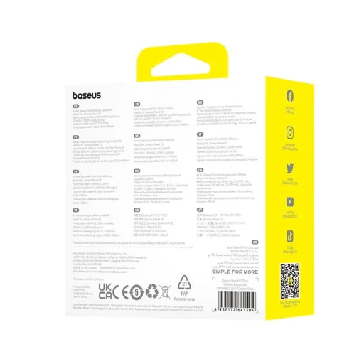 Baseus Bowie E5 TWS Vezeték nélküli Fejhallgató - Fekete - 8