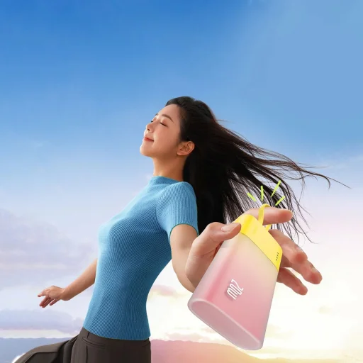 Baseus Popsicle 5200mAh 20W Powerbank beépített Lightning kábellel (+ Fehér Baseus Simple USB-C - USB-C 60W/20V/3A/30cm kábel) - Sárga-Rózsaszín - 7