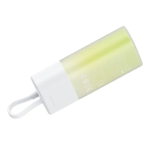 Baseus Popsicle 5200mAh 20W Powerbank beépített Lightning kábellel (+ Fehér Baseus Simple USB-C - USB-C 60W/20V/3A/30cm kábel) - Fehér-Zöld - 6