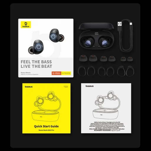 Baseus Bowie MA20 Pro TWS Vezeték nélküli Fülhallgató ANC-vel és IPX6 védelemmel - Fekete - 19