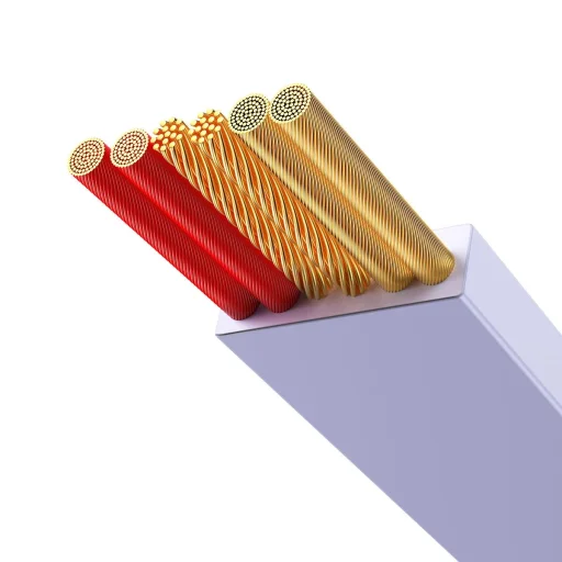 Baseus Bright Mirror 2 visszahúzható 3 az 1-ben kábel USB Type A - micro USB + Lightning + USB Type C 66W 1.1m lila (CAMJ010105) - 8