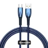 Baseus Glimmer Sorozatú gyorstöltő kábel USB-A - USB-C 100W 480Mbps 1m kék thumbnail