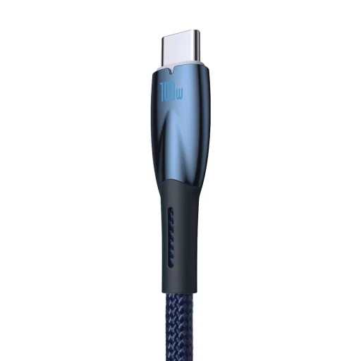 Baseus Glimmer Sorozatú gyorstöltő kábel USB-A - USB-C 100W 480Mbps 1m kék - 4
