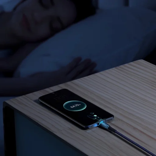 Baseus Glimmer Sorozatú gyorstöltő kábel USB-A - USB-C 100W 480Mbps 1m kék - 8