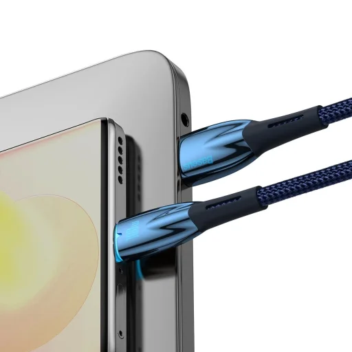 Baseus Glimmer Sorozatú gyorstöltő kábel USB-A - USB-C 100W 480Mbps 1m kék - 9