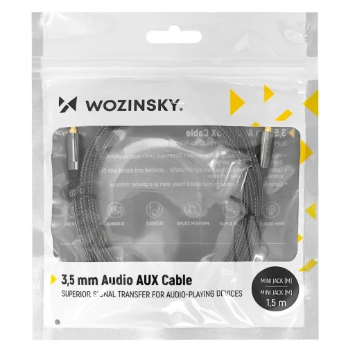 Wozinsky univerzális mini jack kábel 2x AUX kábel 1.5 m fekete - 6