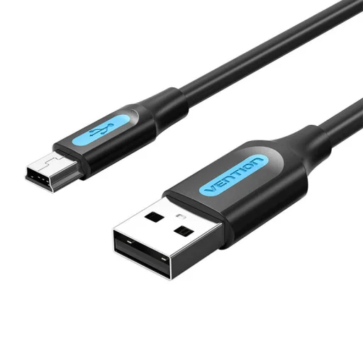 USB 2.0 A - Mini-B kábel Vention COMBD 0,5m Fekete PVC - 1
