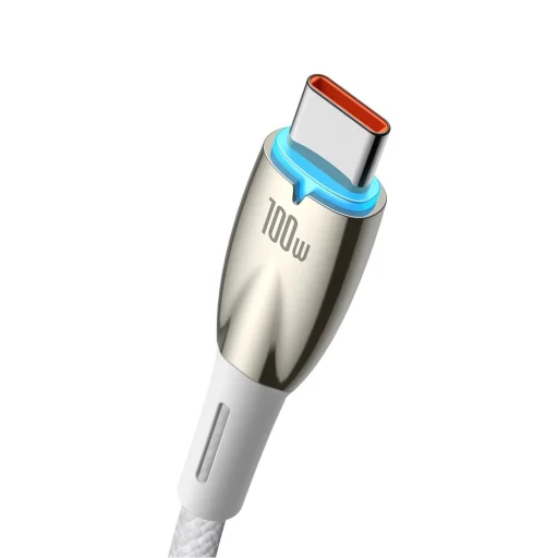 Baseus Glimmer sorozatú gyorstöltő kábel USB-A - USB-C 100W 480Mbps 1m fehér - 2