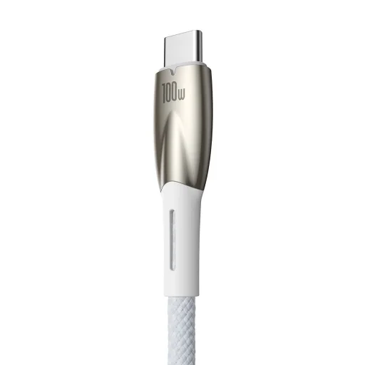 Baseus Glimmer sorozatú gyorstöltő kábel USB-A - USB-C 100W 480Mbps 1m fehér - 3