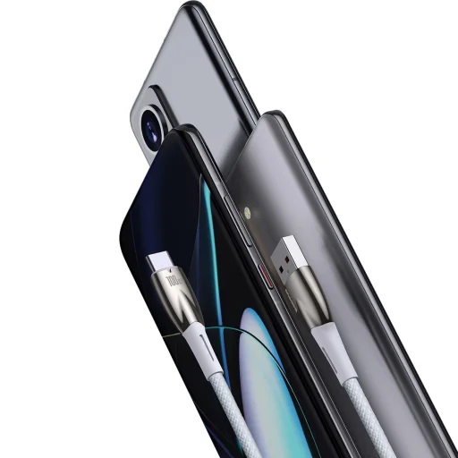 Baseus Glimmer sorozatú gyorstöltő kábel USB-A - USB-C 100W 480Mbps 1m fehér - 4