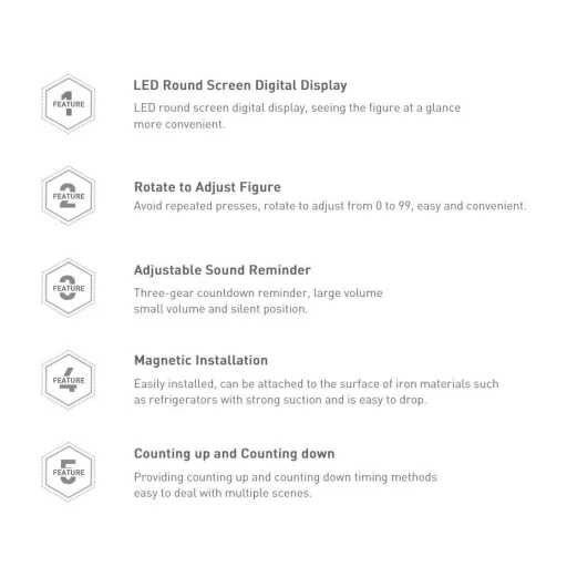 Baseus Heyo forgatható elektronikus időzítő fekete időzítő (ACDJS-01) - 19