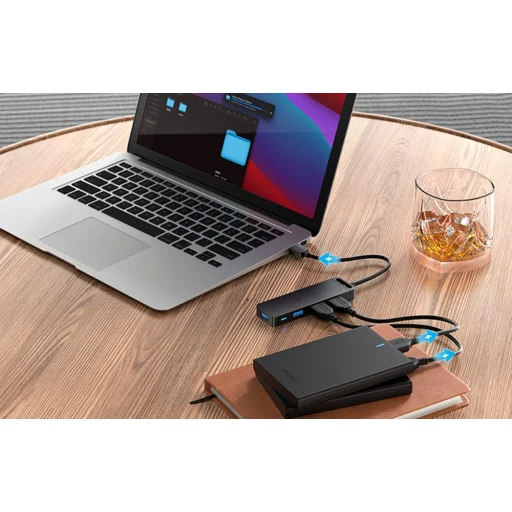 USB 3.0 4-Port Hub tápegységgel Vention CHLBB 0.15 m, Fekete - 3