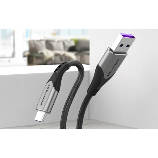 Vention COFHG USB-C - USB 2.0 kábel 5A 1.5m (szürke) - 4