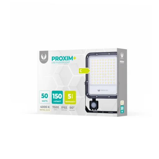 PROXIM+ LED Reflektor 50W 4000K 7500lm PIR 230V IP65 Forever Light 150lm/W - 7