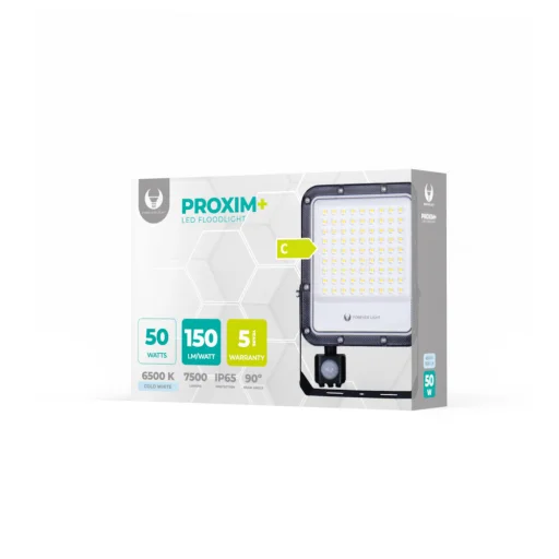 PROXIM+ LED reflektor 50W 6500K 7500lm PIR 230V IP65 Forever Light 150lm/W 5 év garancia - 7