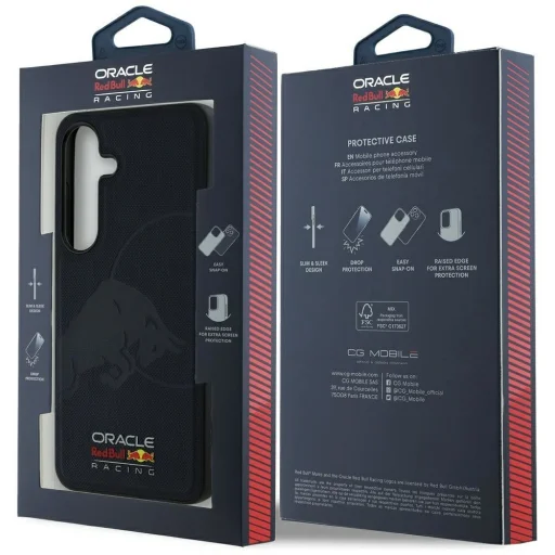 RED BULL tok Samsung Galaxy S25 Ultra RBHMS25L24PUBUFV (Mágneses hálós PU benyomott bika mintával) tengerészkék - 8