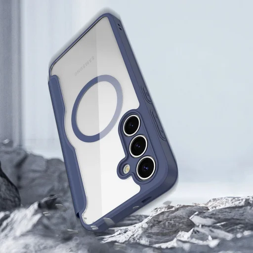 Dux Ducis Skin X Pro tok Samsung Galaxy S25-hez MagSafe-fel és pénztárcával - kék - 3