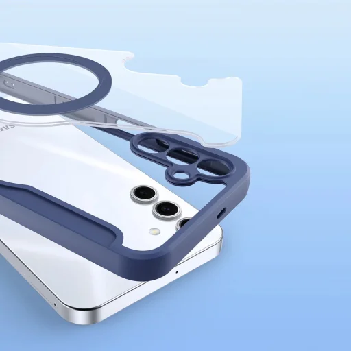 Dux Ducis Skin X Pro tok Samsung Galaxy S25-hez MagSafe-fel és pénztárcával - kék - 1