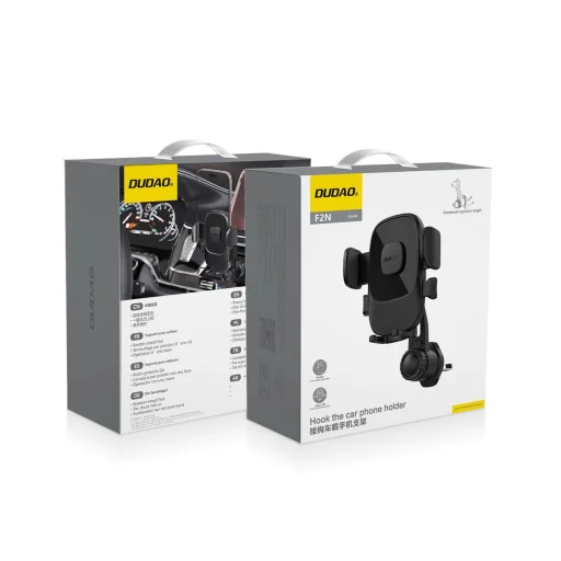 Dudao F2N autós telefontartó légbefúvóra, bilincses - fekete - 3