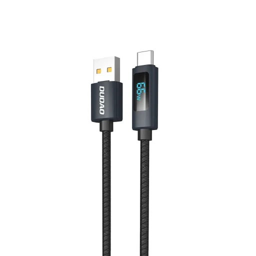 Dudao L7T USB-A - USB-C 66W kábel LED kijelzővel 1m - Fekete - 1