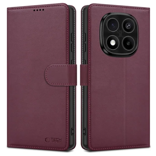Tech-protect Wallet Xiaomi Redmi Note 14 Pro 5G / Pro+ Plus 5G / Poco X7 5G Sötétvörös tok - 1