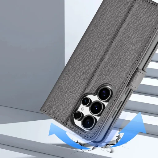 Dux Ducis Lawa bőrtok Samsung Galaxy S25 Ultra - Szürke tok - 3