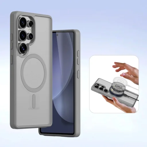 Dux Ducis Lawa bőrtok Samsung Galaxy S25 Ultra - Szürke tok - 7