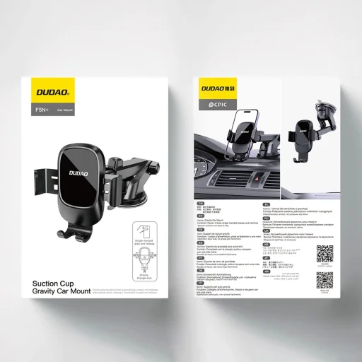 Dudao F5N+ okostelefon tartó tapadókoronggal, gravitációs - fekete - 7