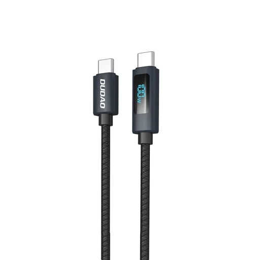 Dudao L7C USB-C - USB-C 100W kábel LED kijelzővel 1m - Fekete - 1