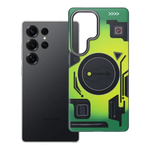 FORCELL F-PROTECT Levels puzdro s technológiou Dual Layer 4D, kompatibilné s Military Drop-Test a MagSafe pre Samsung Galaxy S25 Ultra, kyber zelená - 10