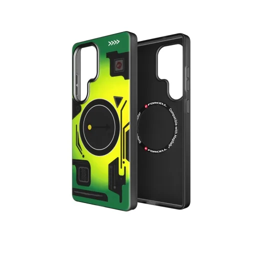 FORCELL F-PROTECT Levels Dual Layer 4D technológiával rendelkező tok, Militia Drop-Test kompatibilis MagSafe-al Samsung Galaxy S25 Ultra-hoz, kiberzöld - 1
