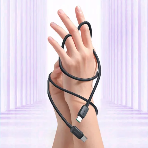 Joyroom Multi-Color Series A14 USB-C / USB-C 60W Kábel 1.2m - Fekete - 9