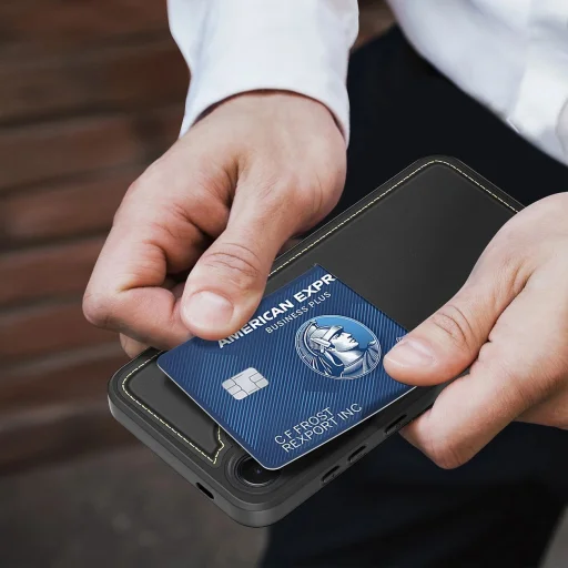 Dux Ducis Rafi II tok Samsung Galaxy S25+ állvánnyal és pénztárcával - Fekete - 10