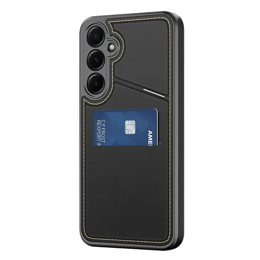 Dux Ducis Rafi II tok Samsung Galaxy S25+ állvánnyal és pénztárcával - Fekete - 3