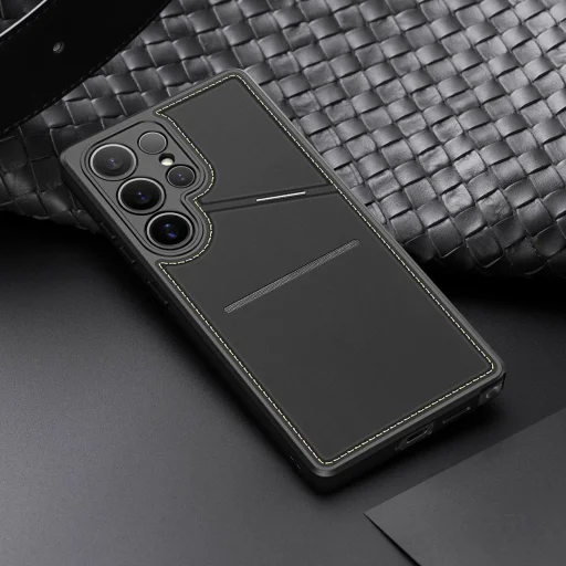 Dux Ducis Rafi II tok Samsung Galaxy S25 Ultra-hoz állvánnyal és pénztárcával - Fekete - 13