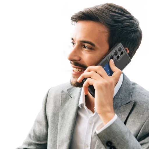 Dux Ducis Rafi II tok Samsung Galaxy S25 Ultra-hoz állvánnyal és pénztárcával - Fekete - 16